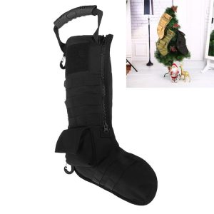 Christmas Stocking Gift Bag Outdoor Sports Ornament Storage Bag (Black)