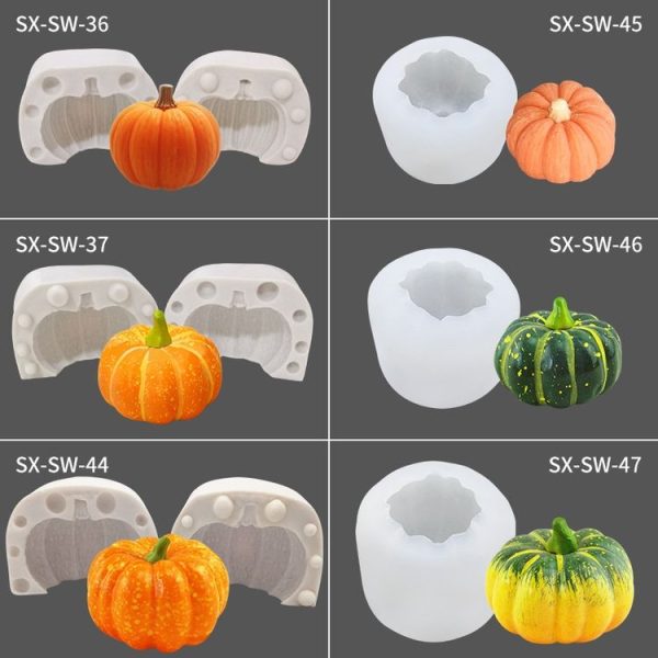 Halloween Three-Dimensional Pumpkin Cake DIY Scented Candle Silicone Mold, Specification: SW-36 - Image 5