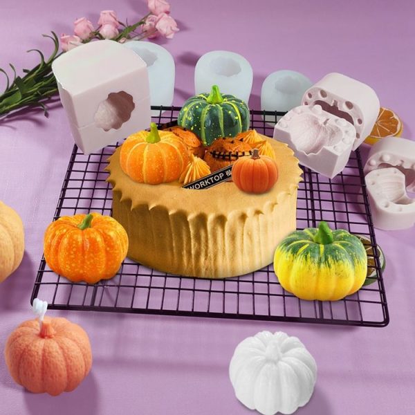 Halloween Three-Dimensional Pumpkin Cake DIY Scented Candle Silicone Mold, Specification: ZW-109 - Image 6