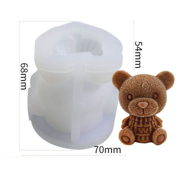 Cartoon Milk Tea Coffee Bear Ice Cube Silicone Mold Aromatherapy Candle Plaster Epoxy Mold, Specification: MC-152 - Image 2