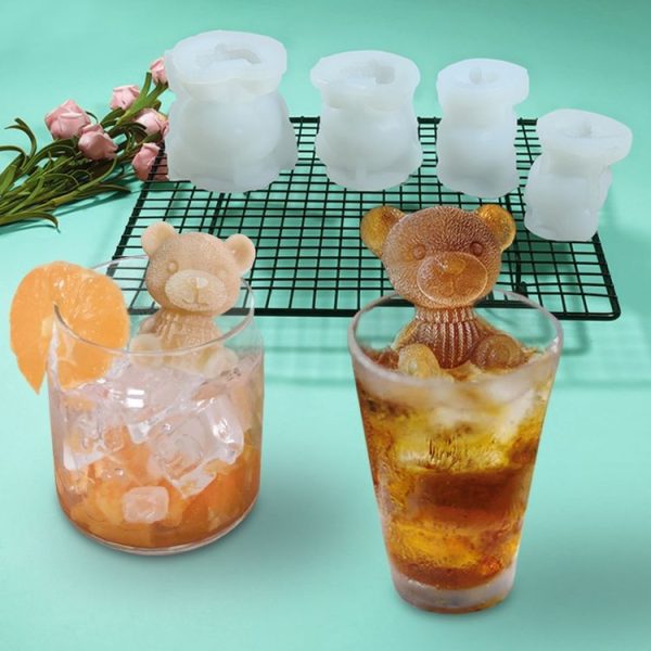 Cartoon Milk Tea Coffee Bear Ice Cube Silicone Mold Aromatherapy Candle Plaster Epoxy Mold, Specification: MC-152 - Image 5
