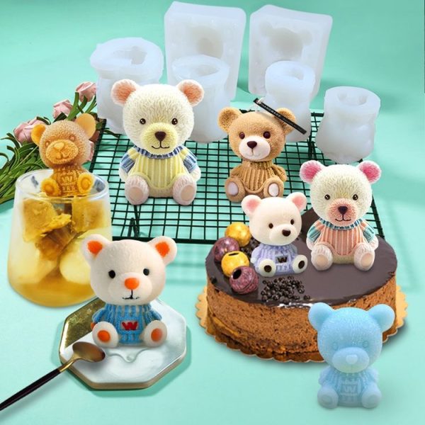 Cartoon Milk Tea Coffee Bear Ice Cube Silicone Mold Aromatherapy Candle Plaster Epoxy Mold, Specification: MC-152 - Image 6