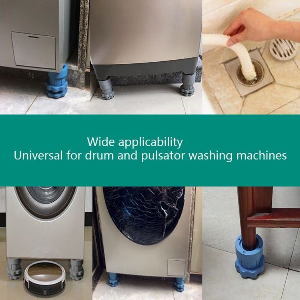 4 PCS / Set Furniture Home Appliance Washing Machine Rubber Foot Mat Moisture-Proof Shock Absorption Heightened Foot Mat Base Blue, Style: Adjustable Height About 8-9.5cm - Image 7