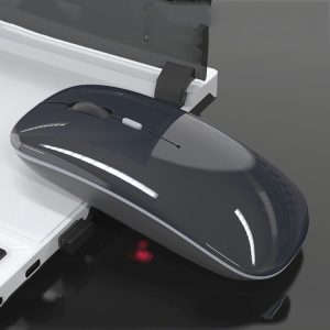 IMICE E-1300 4 Keys 1600DPI Luminous Wireless Silent Desktop Notebook Mini Mouse, Style: Charging Edition (Black)