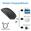 IMICE E-1300 4 Keys 1600DPI Luminous Wireless Silent Desktop Notebook Mini Mouse, Style: Charging Edition (Black) - Image 3
