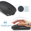 IMICE E-1300 4 Keys 1600DPI Luminous Wireless Silent Desktop Notebook Mini Mouse, Style: Charging Edition (Black) - Image 5