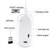 IMICE E-1300 4 Keys 1600DPI Luminous Wireless Silent Desktop Notebook Mini Mouse, Style: Charging Edition (Black) - Image 6