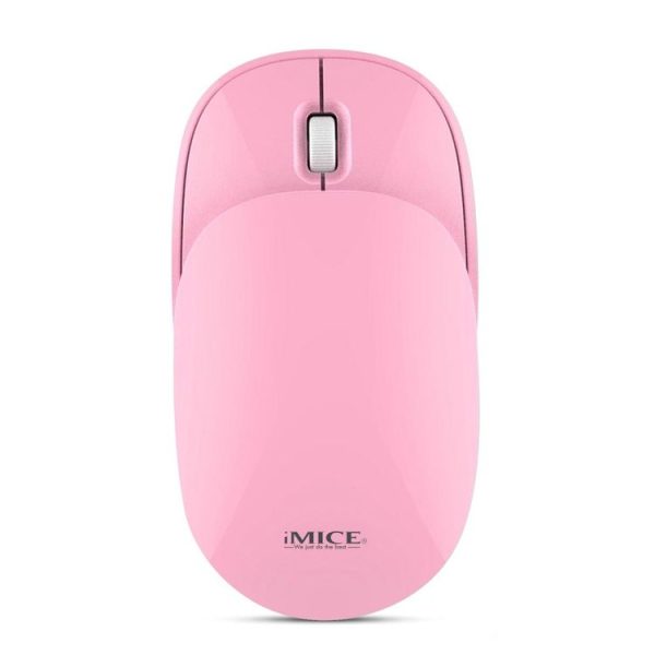 IMICE E-1100 3 Keys 1600 DPI Silent Portable Ultra-Thin Mini Flip 2.4GHz Wireless Mouse (Pink)