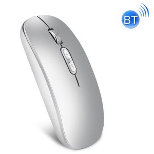 IMICE E-1400 5 Keys 1600DPI Office and Home Wireless Silent Mouse, Style: Bluetooth+2.4G Dual-modes (Silver)
