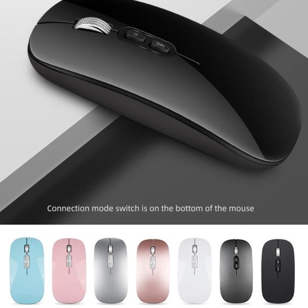 IMICE E-1400 5 Keys 1600DPI Office and Home Wireless Silent Mouse, Style: Bluetooth+2.4G Dual-modes (Silver) - Image 2