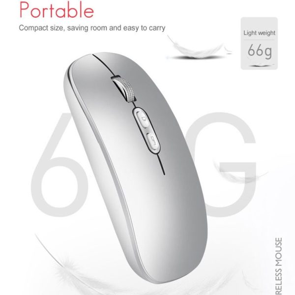 IMICE E-1400 5 Keys 1600DPI Office and Home Wireless Silent Mouse, Style: Bluetooth+2.4G Dual-modes (Silver) - Image 5