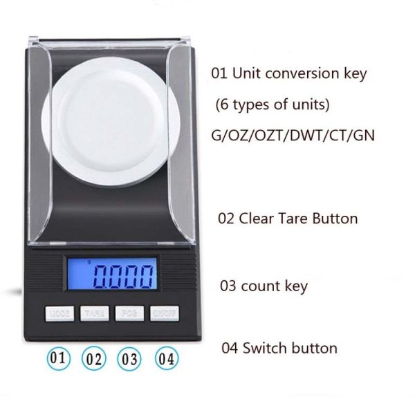 20g / 0.001g High-Precision Portable Jewelry Scale Mini Electronic Scale Precision Carat Electronic Scale - Image 4