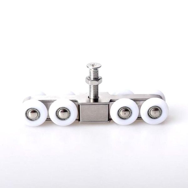 Stainless Steel Sliding Door Hanging Wheel Silent Smooth And Wear-Resistant Sliding Door Pulley Nylon Hanging Rail, Specification: 8 Wheels