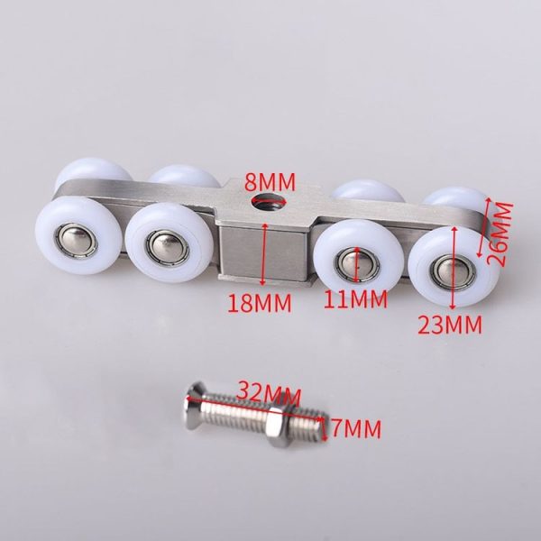 Stainless Steel Sliding Door Hanging Wheel Silent Smooth And Wear-Resistant Sliding Door Pulley Nylon Hanging Rail, Specification: 8 Wheels - Image 2