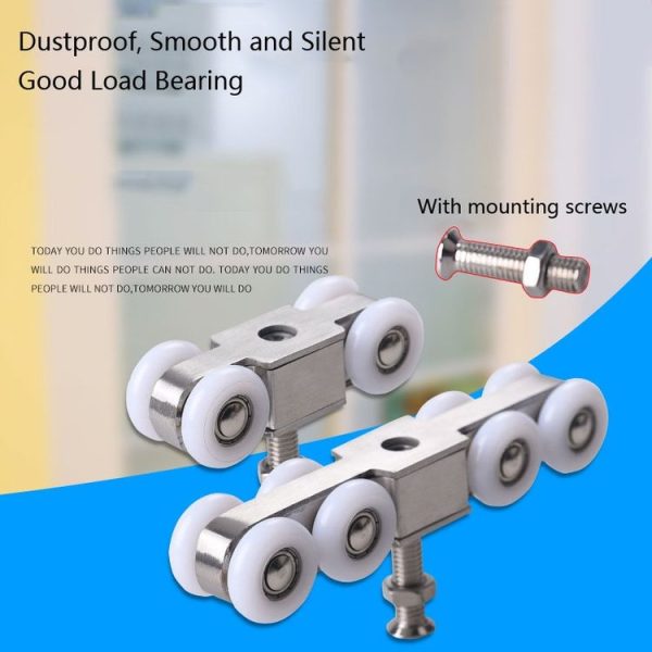 Stainless Steel Sliding Door Hanging Wheel Silent Smooth And Wear-Resistant Sliding Door Pulley Nylon Hanging Rail, Specification: 8 Wheels - Image 8