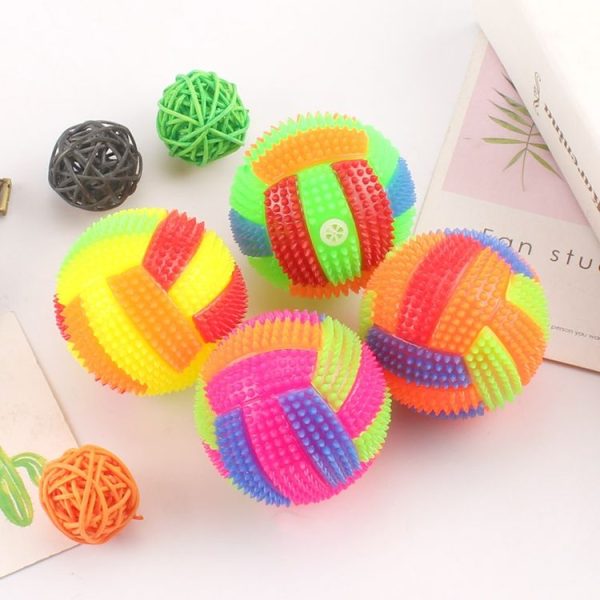 10 PCS Luminous Volleyball Bouncy Ball Massage Ball Whistle Thorn Ball, Random Color Delivery, Diameter: 6.5cm - Image 2