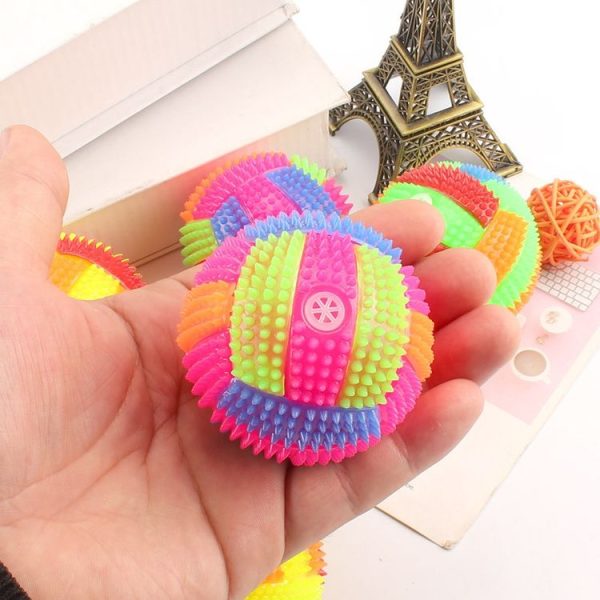 10 PCS Luminous Volleyball Bouncy Ball Massage Ball Whistle Thorn Ball, Random Color Delivery, Diameter: 6.5cm - Image 3