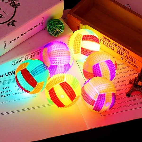10 PCS Luminous Volleyball Bouncy Ball Massage Ball Whistle Thorn Ball, Random Color Delivery, Diameter: 6.5cm - Image 4
