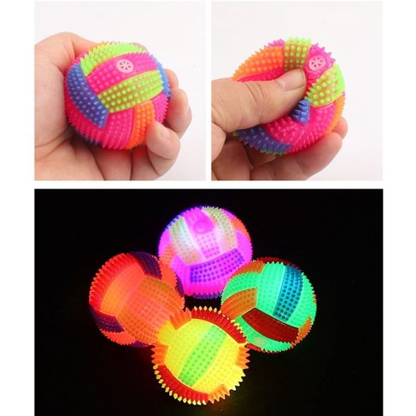 10 PCS Luminous Volleyball Bouncy Ball Massage Ball Whistle Thorn Ball, Random Color Delivery, Diameter: 6.5cm - Image 5