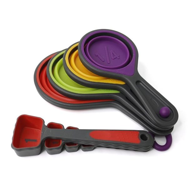 1 Sets Silicone Telescopic Measuring Cup Measuring Spoon Measuring Tool Set, Specification: 8 PCS / Set - Image 2