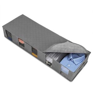 Non-Woven Bed Storage Box Foldable Quilt Clothes Dust-Proof & Moisture-Proof Storage Bag, Size: 97x33x15cm (Gray)