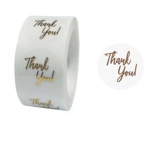 3 PCS Bronzing Thank You Baking Sticker Gift Decoration Label, Size: 2.5cm / 1inch E-01
