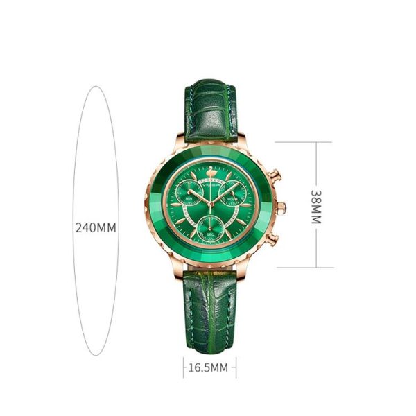 VIGER 1042 Multi-Function Ladies Watch Fashion Leather Waterproof Quartz Watch (Pink) - Image 9