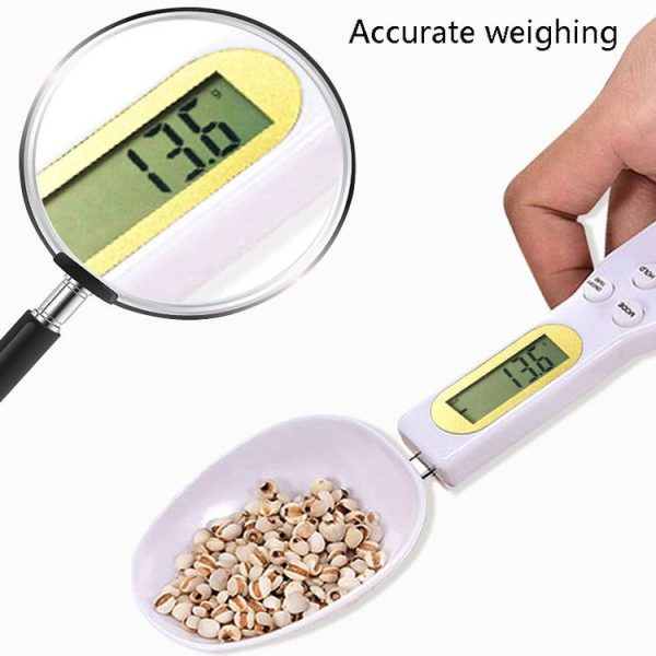 ABS Electronic Measuring Spoon Spoon Weighing Measuring Tool, Specification: 500g / 0.1g, Colour: White - Image 3