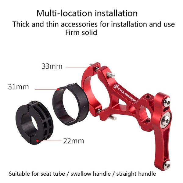 CYCLINGBOX Bicycle Double Buckle Bottle Cage Adapter Seat Integrated Conversion Seat (Black) - Image 3