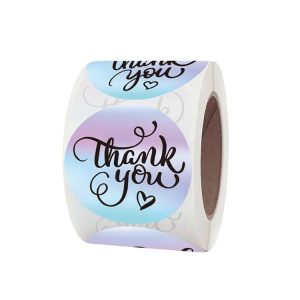 Roll Rainbow Laser Thank You Commercial Decorative Sticker Label Envelope Sealing Sticker, Size: 3.8 cm / 1.5 inch (K-45)