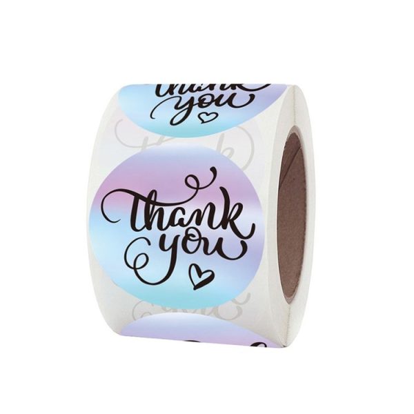 Roll Rainbow Laser Thank You Commercial Decorative Sticker Label Envelope Sealing Sticker, Size: 3.8 cm / 1.5 inch (K-45)