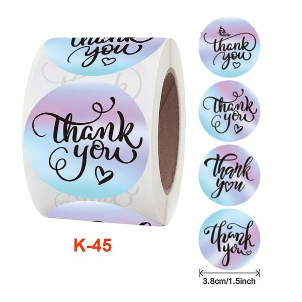 Roll Rainbow Laser Thank You Commercial Decorative Sticker Label Envelope Sealing Sticker, Size: 3.8 cm / 1.5 inch (K-45) - Image 2