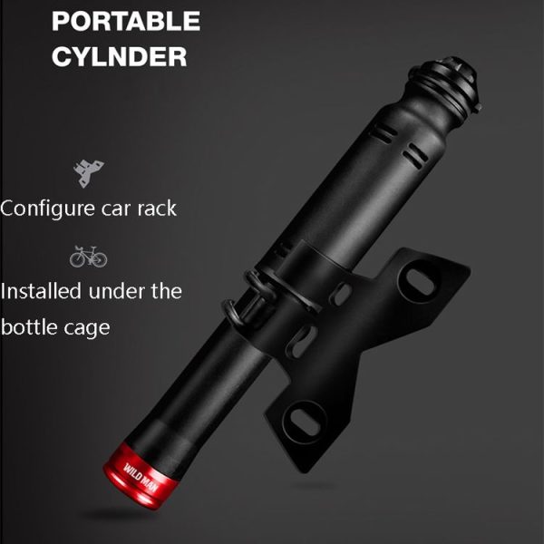 WILD MAN GK3 Portable Mini Mountain Bike Pump Inflator Bicycle Basketball Small Pump Inflator, Colour: Red (Length: 19.6 cm) - Image 8
