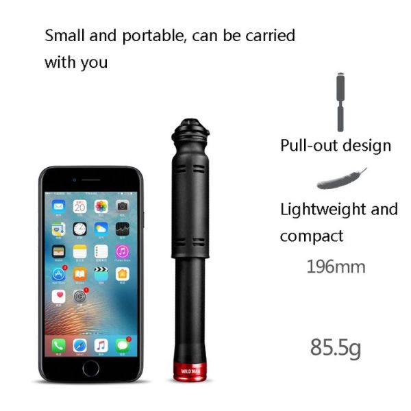 WILD MAN GK3 Portable Mini Mountain Bike Pump Inflator Bicycle Basketball Small Pump Inflator, Colour: Blue (Length: 19.6 cm) - Image 4