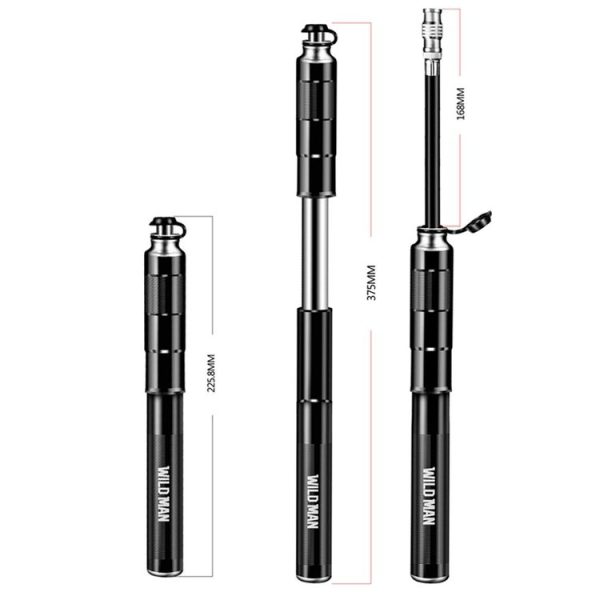 WILD MAN GK9 Portable Bicycle Pump Mountain Bike American And French Mouth Universal Mini Pump, Colour: Black (Long: 22.58 cm) - Image 11