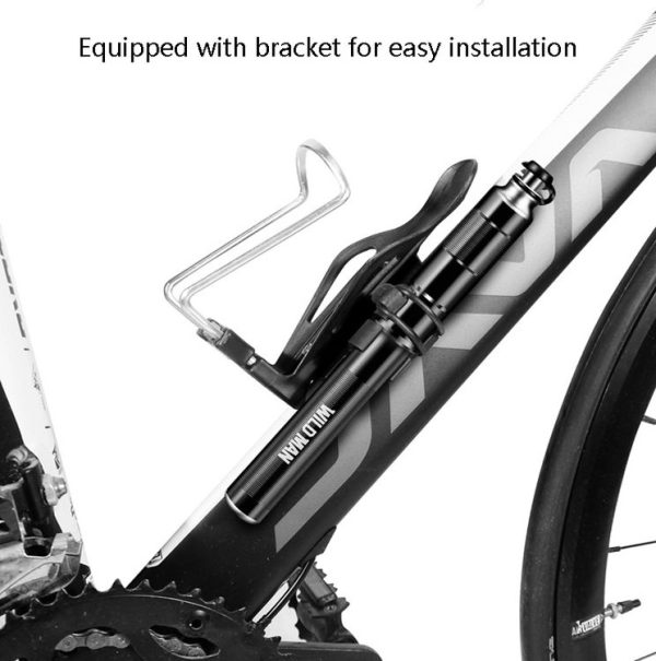WILD MAN GK9 Portable Bicycle Pump Mountain Bike American And French Mouth Universal Mini Pump, Colour: Black (Long: 22.58 cm) - Image 8