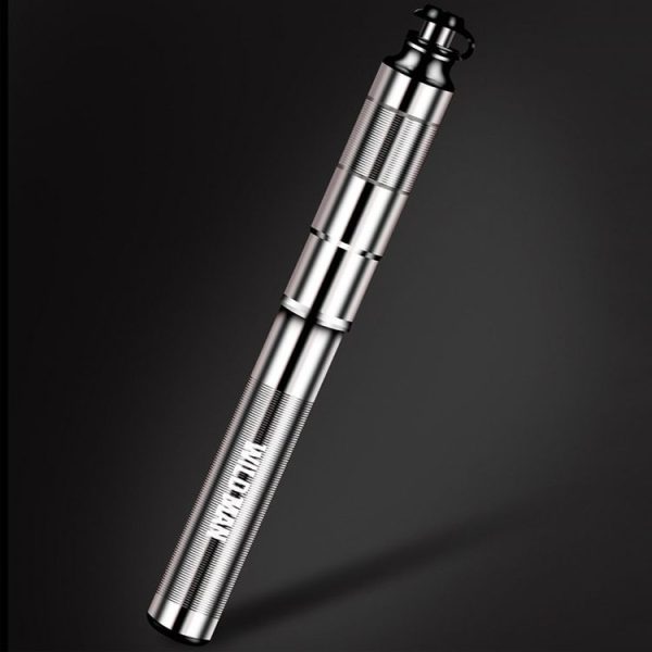 WILD MAN GK9 Portable Bicycle Pump Mountain Bike American And French Mouth Universal Mini Pump, Colour: Silver (Long: 22.58 cm)