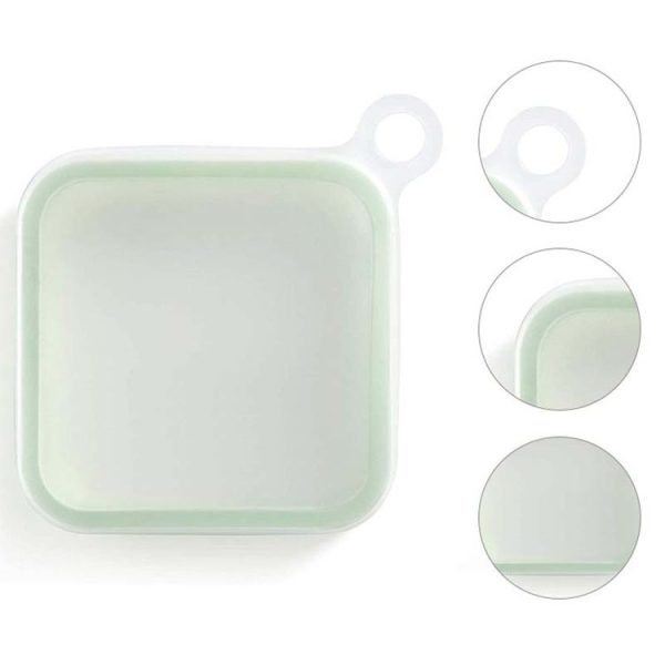 Sandwich Toast Bento Box Lunchbox Portable Take-Out Student Office Worker Lunch Box, Capacity: 301-500ml (Transparent Green) - Image 2