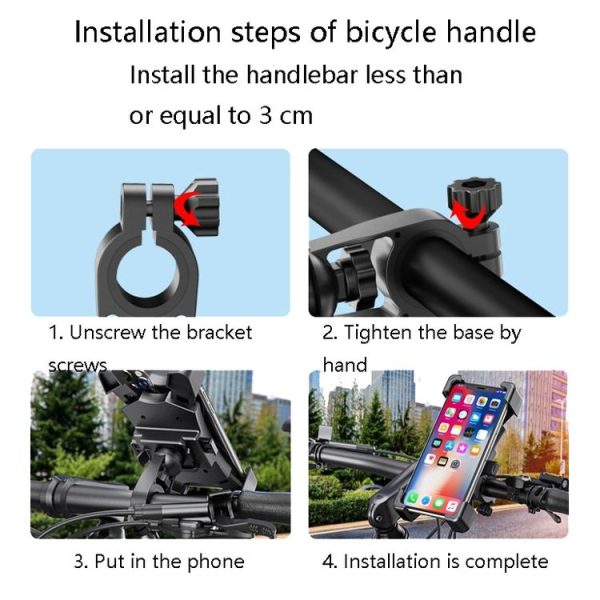 Electric Car Rearview Mirror Mobile Phone Bracket Bicycle Mobile Phone Bracket Motorcycle Handle Mobile Phone Bracket Riding Bracket, Colour: Bicycle Handle - Image 3