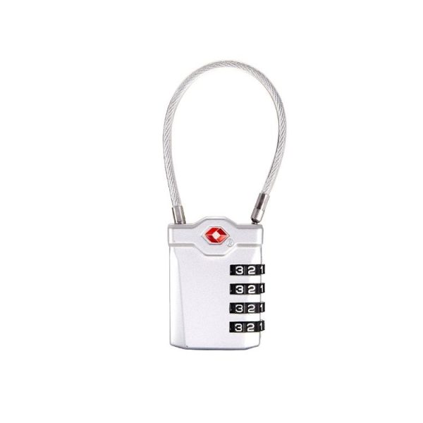 Zinc Alloy Red Dot Luggage Small Padlock Small Mini Code Lock (Silver) - Image 2