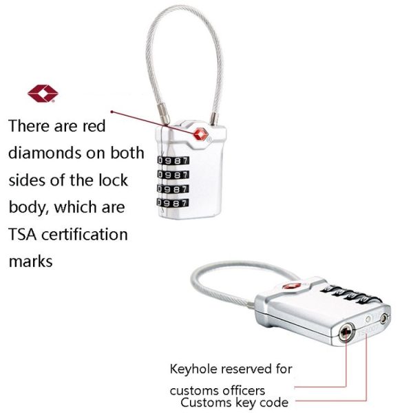 Zinc Alloy Red Dot Luggage Small Padlock Small Mini Code Lock (Silver) - Image 6