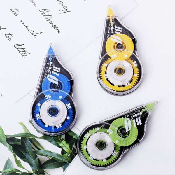 3 in 1 Correction Belt Environmental Protection Office Student Stationery Large-Capacity Correction Belt (Yellow Blue Green) - Image 2