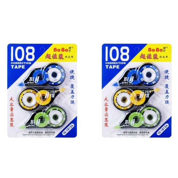 3 in 1 Correction Belt Environmental Protection Office Student Stationery Large-Capacity Correction Belt (Yellow Blue Green) - Image 4