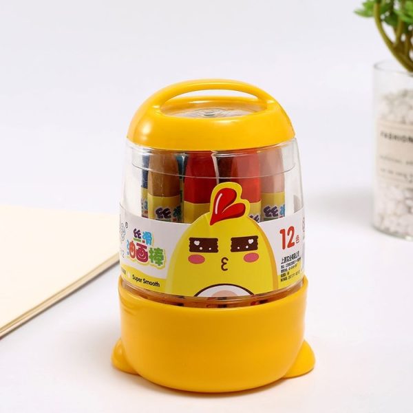 Barrel Oil Pastel Colors Children Drawing Pen Set Washable Crayons 12 Colors