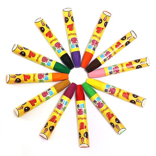 Barrel Oil Pastel Colors Children Drawing Pen Set Washable Crayons 12 Colors - Image 3