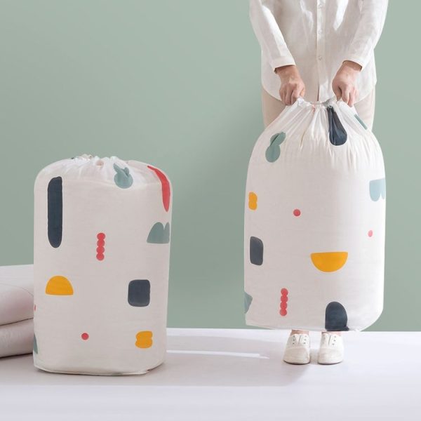 Bench-Mouth Quilt Storage Bag Moving Clothes Storage Bag Household Quilt Storage Bag, Specification: Large (Floral) - Image 4