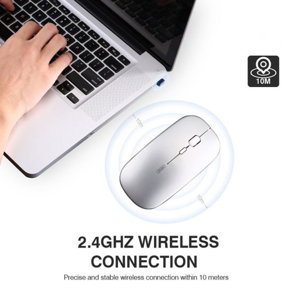 Inphic PM1 Office Mute Wireless Laptop Mouse, Style: Matte (Space Silver) - Image 10