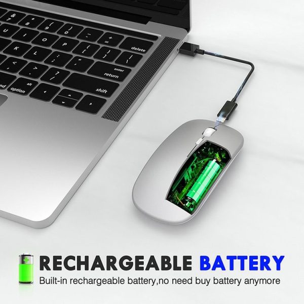 Inphic PM1 Office Mute Wireless Laptop Mouse, Style: Matte (Space Silver) - Image 11