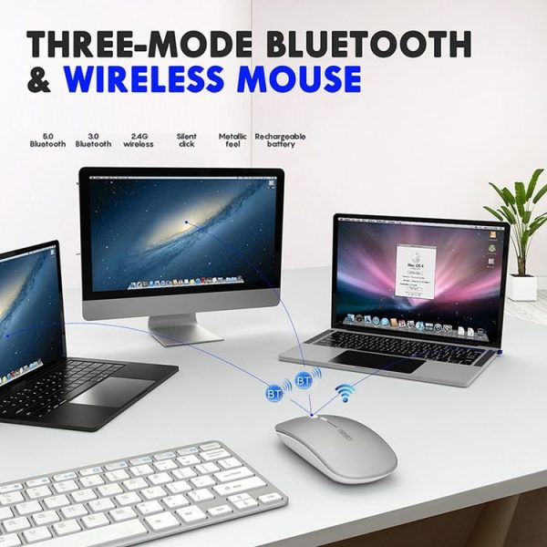 Inphic PM1 Office Mute Wireless Laptop Mouse, Style: Matte (Space Silver) - Image 12