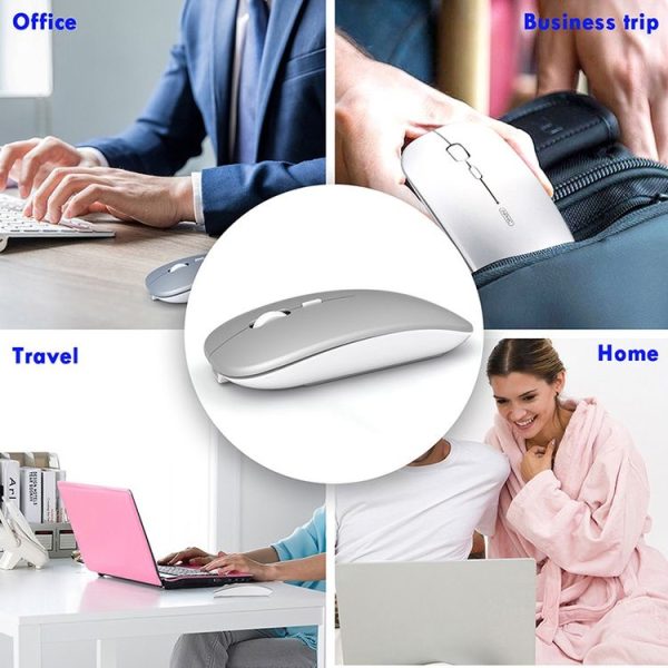 Inphic PM1 Office Mute Wireless Laptop Mouse, Style: Matte (Space Silver) - Image 13